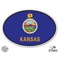 thumbnail image 1 of Kansas State Flag Oval - 5" Vinyl Sticker - For Car Laptop I-Pad - Waterproof Decal, 1 of 1