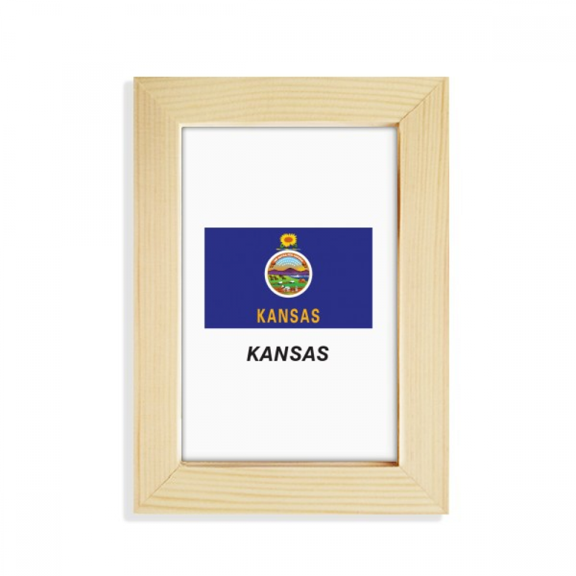 Kansas State Flag Profile Desktop Display Photo Frame Picture Art Painting 5x7 inch