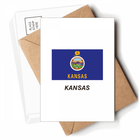 Kansas State Flag Profile Postcards Envelopes Blank Note Cards Mailing