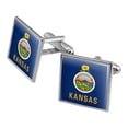 thumbnail image 1 of Kansas State Flag Square Cufflink Set - Silver or Gold, 1 of 5
