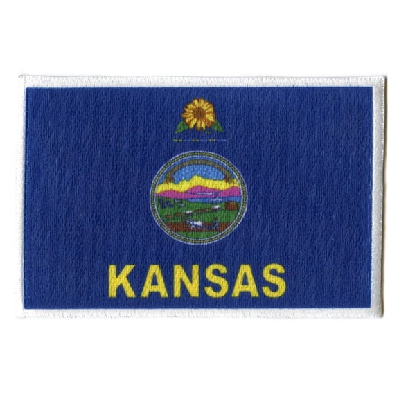 Kansas State Flag Sublimated Patch Embroidered Iron On