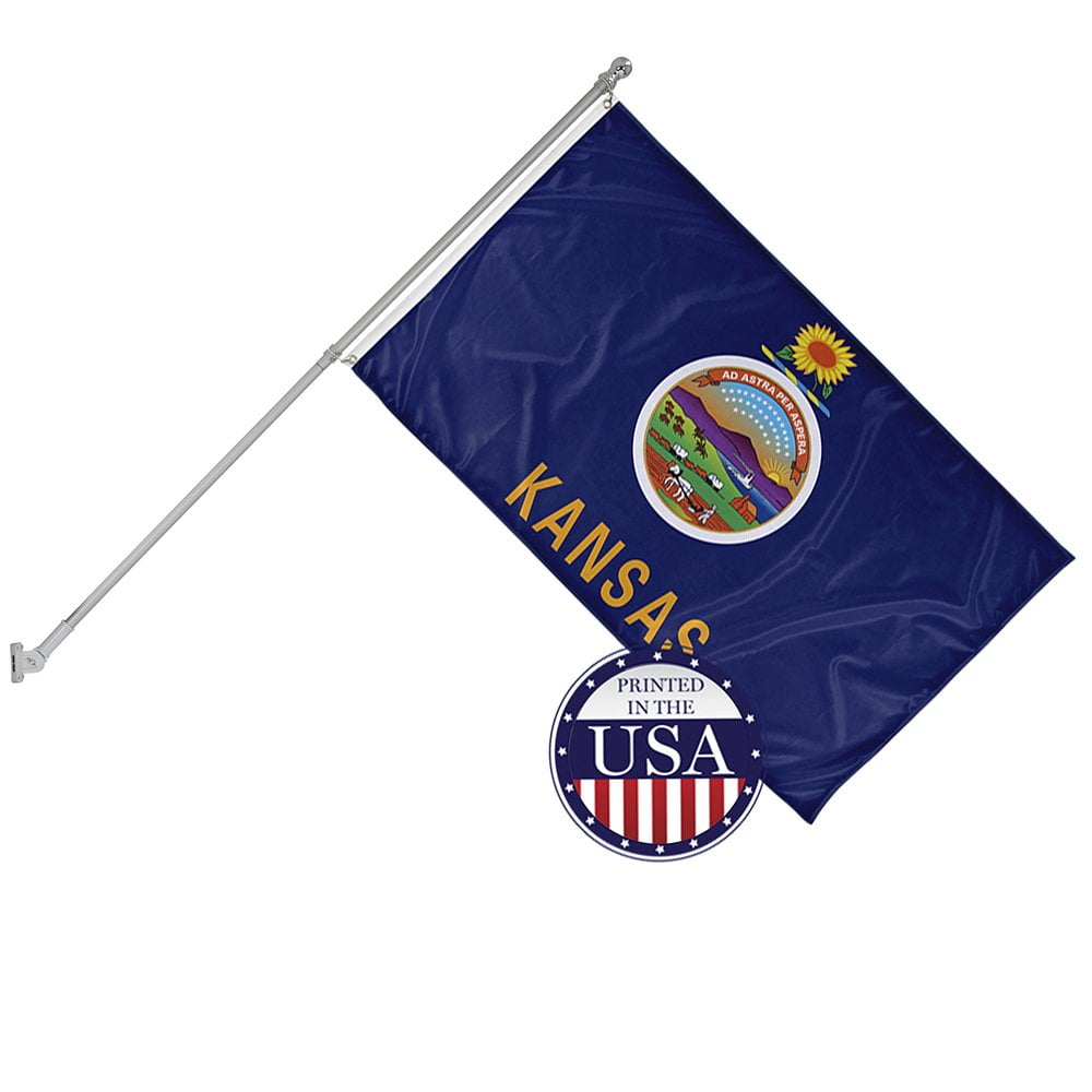 Kansas Flag with Grommets Along the Edges for Wall Hanging main image 1
