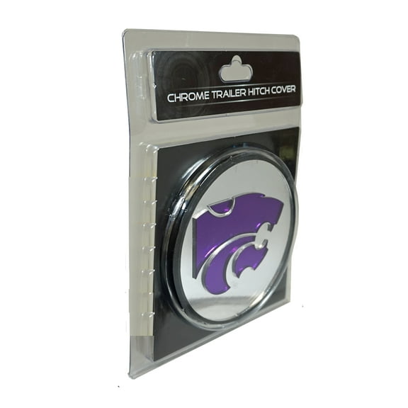 Kansas State K-State Wildcats Heavy Duty Chrome Trailer Hitch Cover w/ Laser Cut Logo