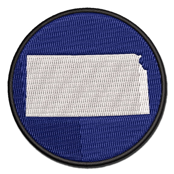 Kansas State Silhouette Applique Multi-Color Embroidered Iron-On Patch - 2.0 Inch Mini