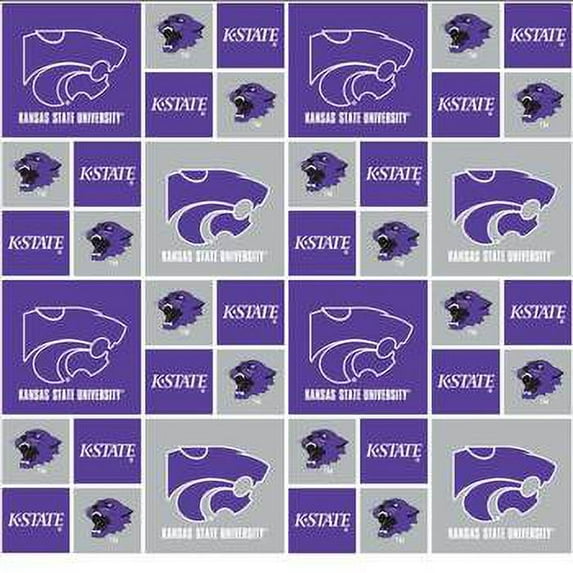 Kansas State University Fine Cotton Classic Geometric Design-Sold by the Yard
