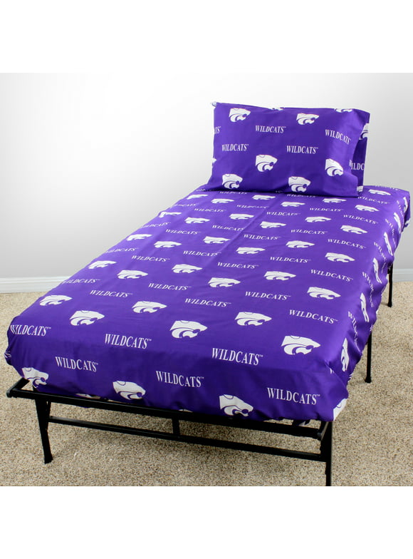 Kansas State Wildcats 100% Cotton Sheet Set Purple King