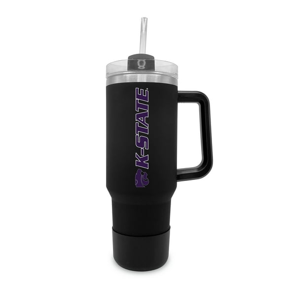 Kansas State Wildcats 40oz. Stainless Tumbler with Handle & Removable Straw