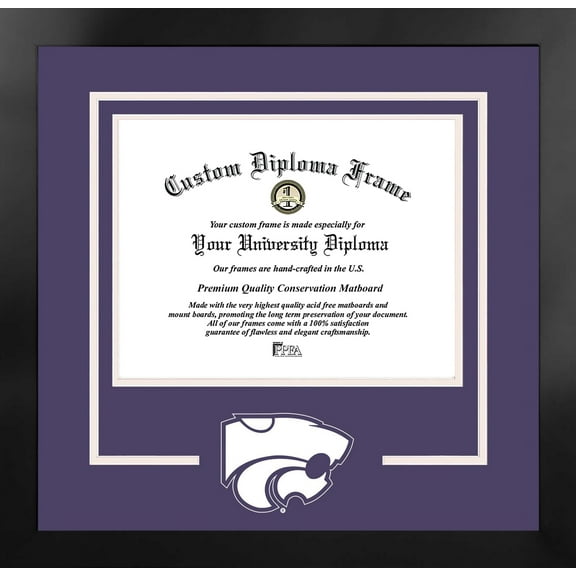 Kansas State Wildcats 9w x 6h Spirit Diploma Manhattan Black Frame with Bonus Campus Images Lithograph (value savings $59)
