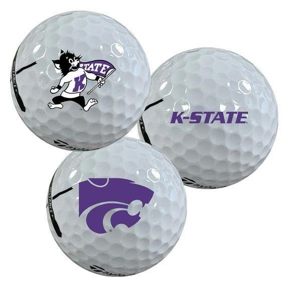 Kansas State Wildcats Logo Edition Officially Licensed NCAA Taylormade Distance+ Golf Balls 12-Pack (Dozen)