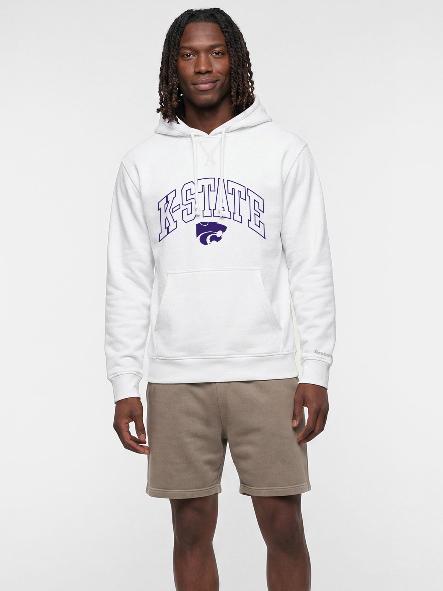 Kansas State Wildcats Reebok Mens White Hooded Sweatshirt
