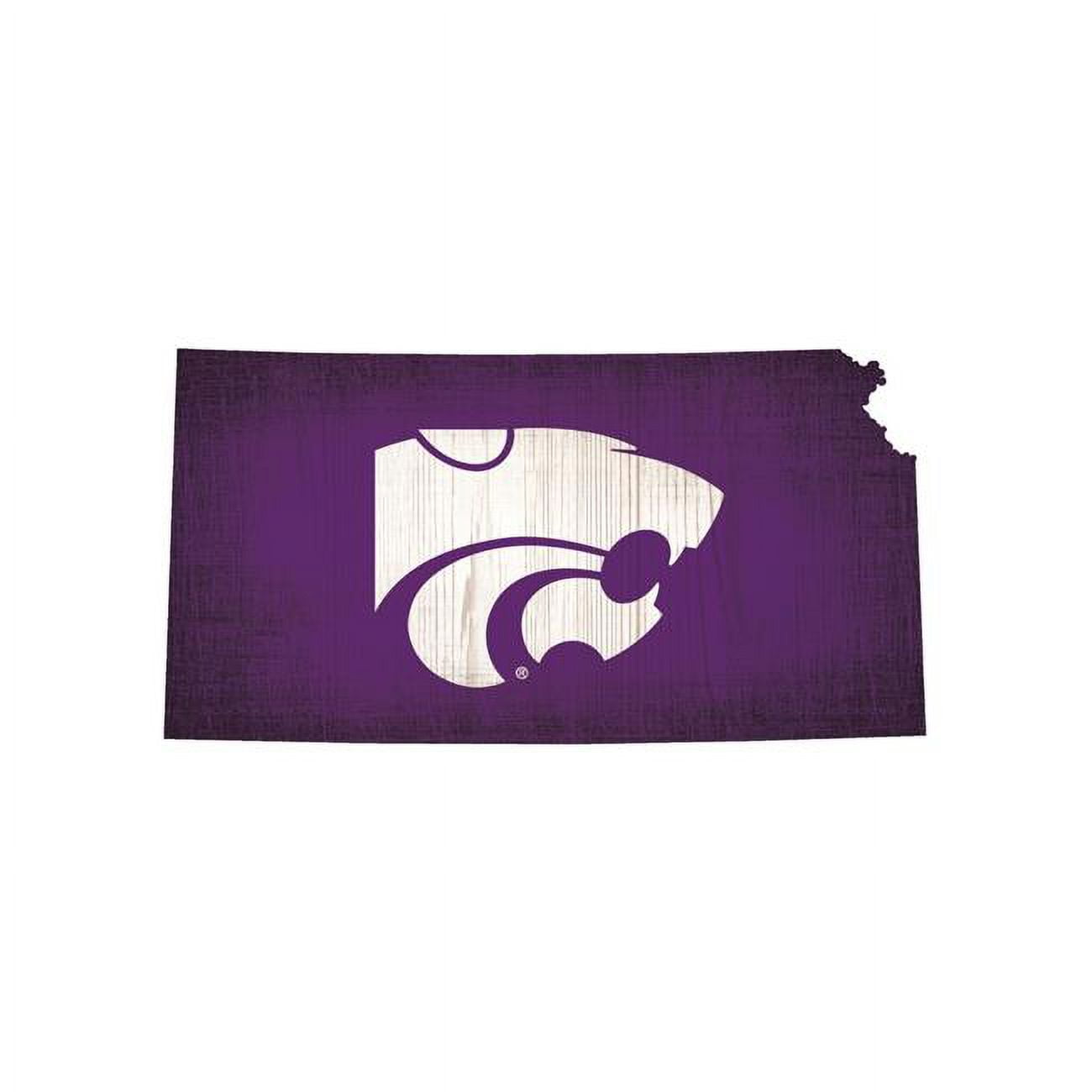 Kansas State Wildcats Sign Wood 12 Inch Team Color State Shape Design 