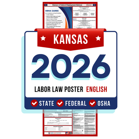 Kansas State and Federal Labor Law Poster 2026 - Non-Laminated Paper SPANISH