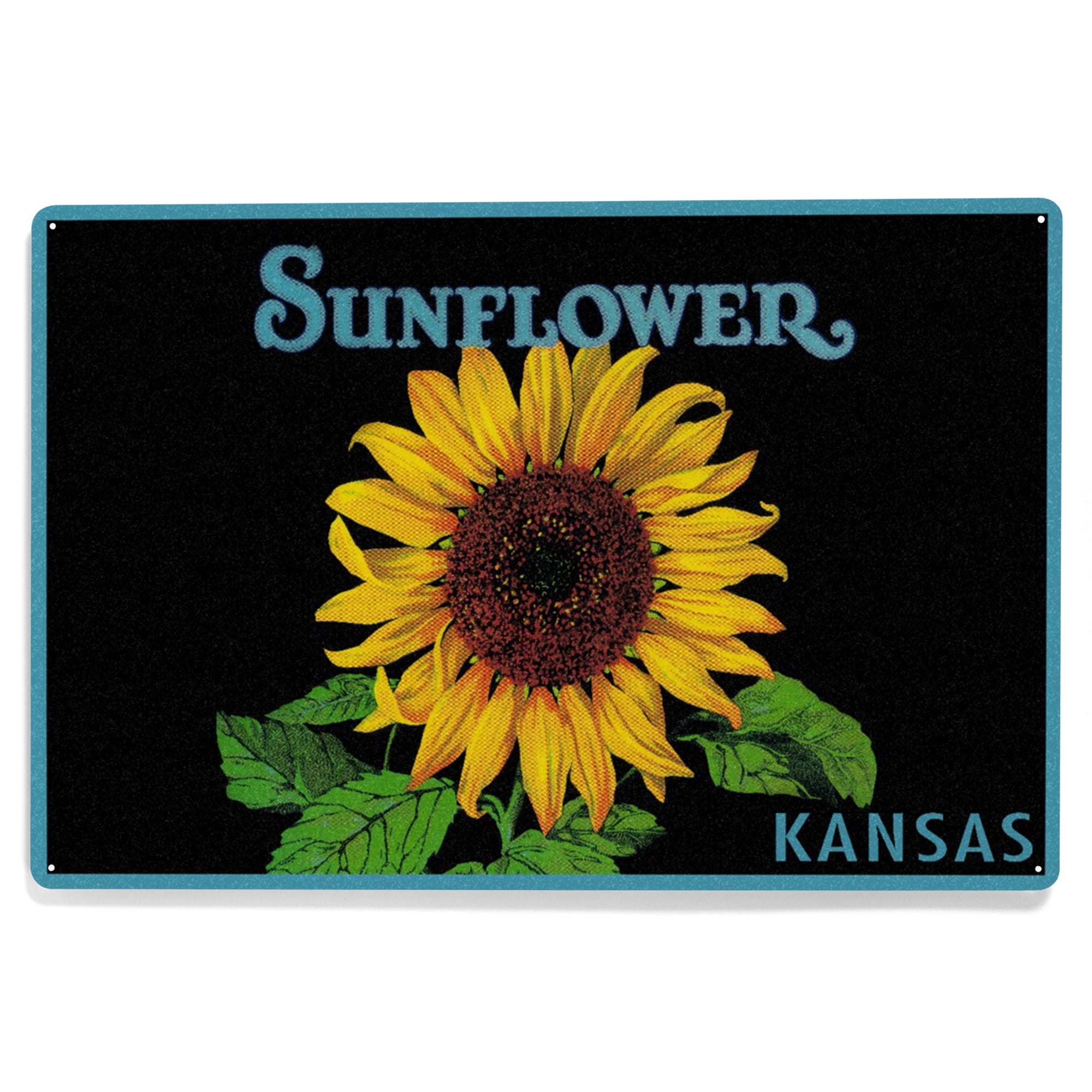 Kansas, Sunflower Brand Crate Label (12x18 Aluminum Art, Indoor Outdoor ...