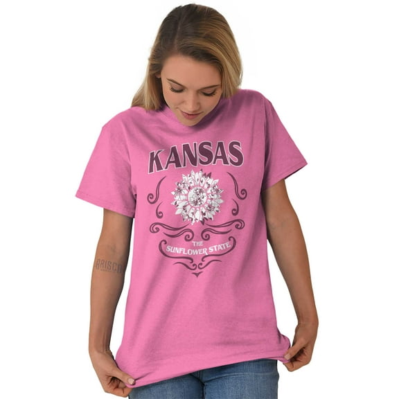 Kansas Sunflower State Pretty Floral Women's Plus Size Graphic Tee Brisco Brands 5X