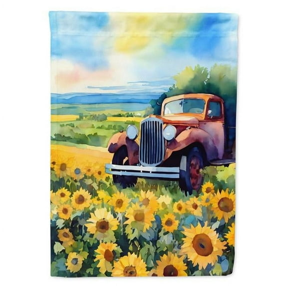 Kansas Sunflowers in Watercolor Garden Flag 11.25 in x 15.5 in