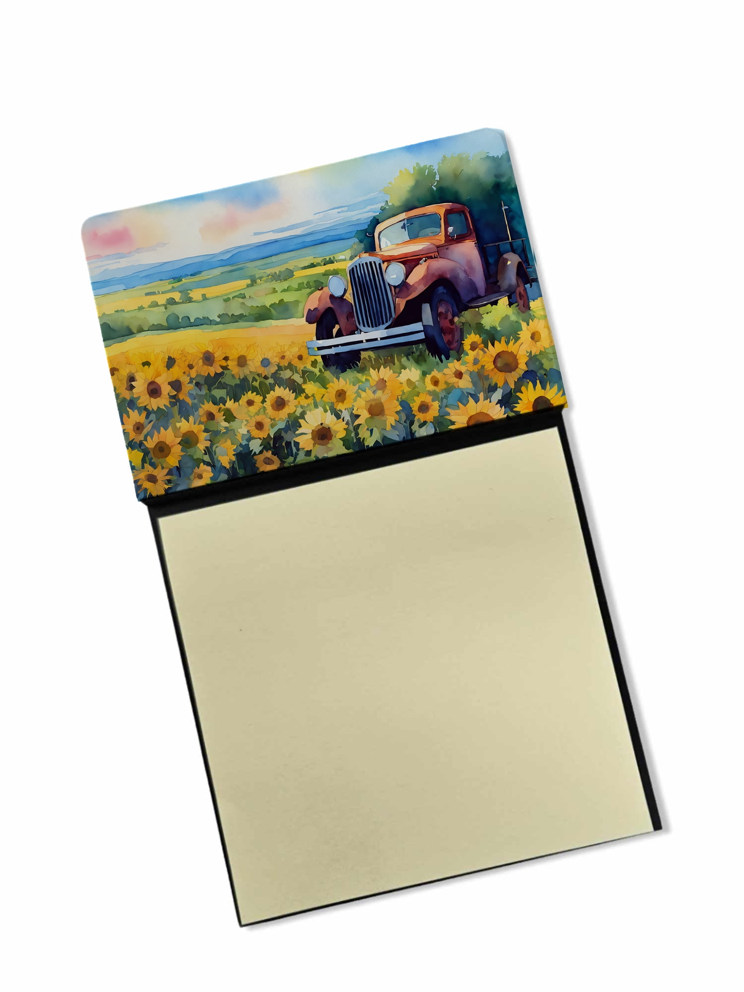 Kansas Sunflowers in Watercolor Sticky Note Holder 3.25 in x 5.25 in