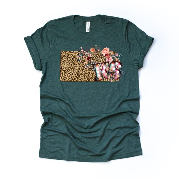 Kansas Tee, Super Cute Leo.Pard Print Kansas, Ks Shirt, Kansas, Kansas Unisex S-5XL Hot Trending Shirt, Vintage Birthday Gift