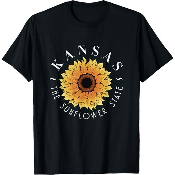Kansas The Sunflower State | America USA | Kansasian T-ShirtMen and women, Black T-shirt, size: Extra large