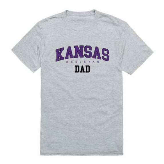 Kansas Wesleyan University Coyotes College Dad T-Shirt, Heather Grey - 2XL