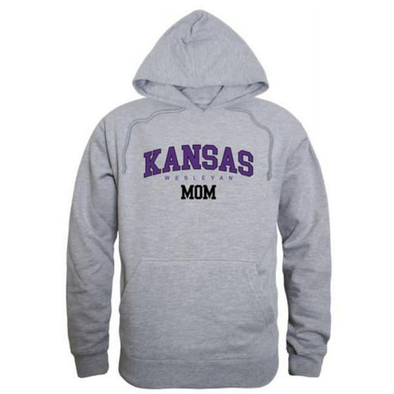 Kansas Wesleyan University Coyotes Mom Hoodie, Heather Grey - Large