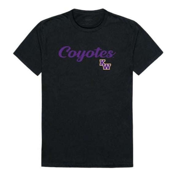 Kansas Wesleyan University Coyotes Script T-Shirt, Black - Large
