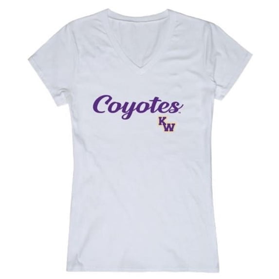 Kansas Wesleyan University Coyotes Script T-Shirt, White - Small