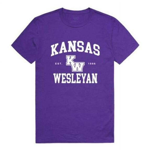 Kansas Wesleyan University Coyotes Seal College T-Shirt, Purple - Large