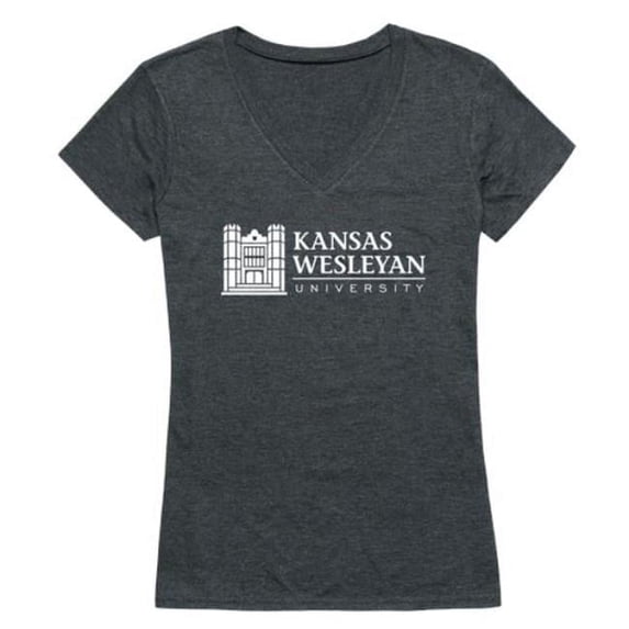 Kansas Wesleyan University Coyotes Women Institutional T-Shirt, Heather Charcoal - Medium