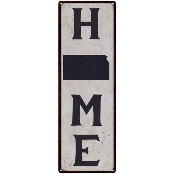 Kansas is My Home Vintage Chic Wall Decor 8x24 Metal Sign 108240025015