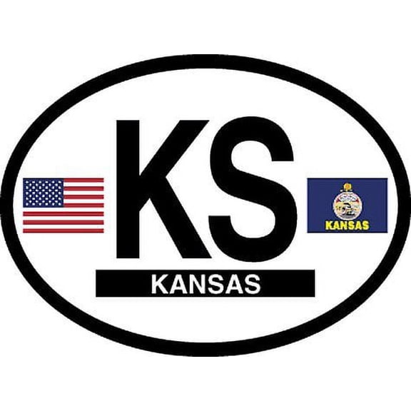 Kansas oval decal for auto, truck or boat