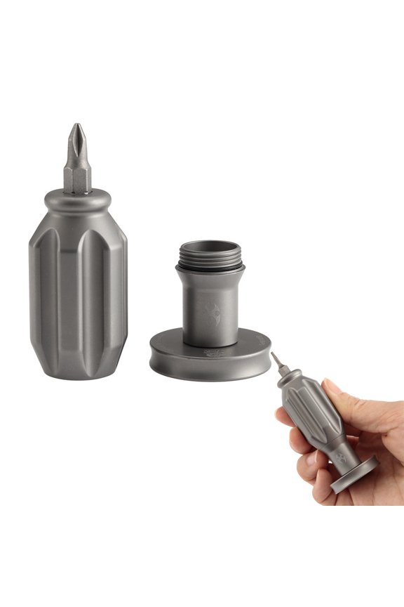 Drive R Saurus Bit Driver Multitool, Beadblasted Titanium Palm Tool with Spinner Top, Designed by Jesse Pauley, G018P1
