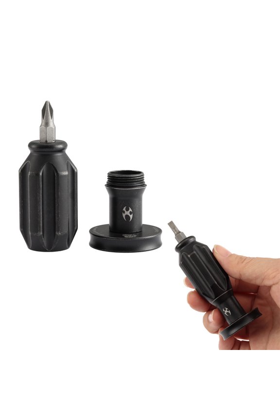 Drive R Saurus Bit Driver Multitool,Blackwash Titanium Palm Tool with Spinner Top, Designed by Jesse Pauley, G018P3