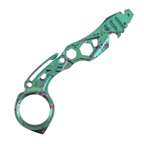 Kansept EDC Tool PryMate,Green Anodized Titanium with Purple Splash Multifucntional Tool Designed by Sebastian Irawan,G008A9