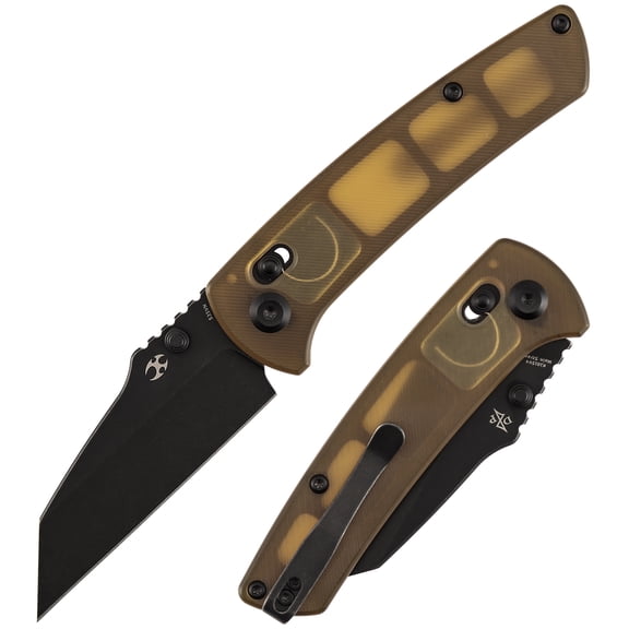 Kansept Main Street Folding Pocket Knife 3.36" CPM S35VN Blade,Amber PEI Handle,K1015V4