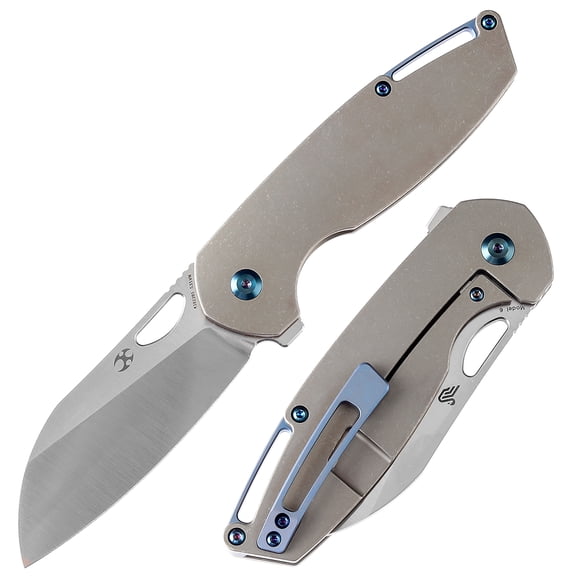 Kansept Model 6 Folding Pocket Knife 3.1'' Satin CPM-S35VN Blade,Titanium Handle,K1022B5
