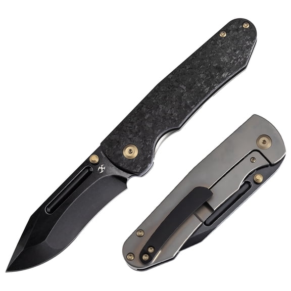 Kansept Superhawk Folding Pocket Knife 3.89''CPM S35VN Blade,Titanium and Carbon Fiber Handle,K1084B2
