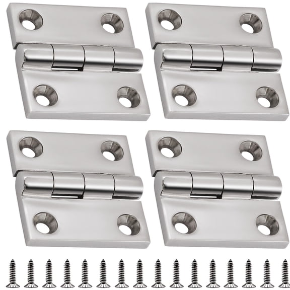 Kansholo Heavy Duty Marine Boat Hatch Hinges 316 Stainless Steel, 2 x 2 Inch, Sturdy Deck Cabinet Door Hinges with Screws (Pack of 4)