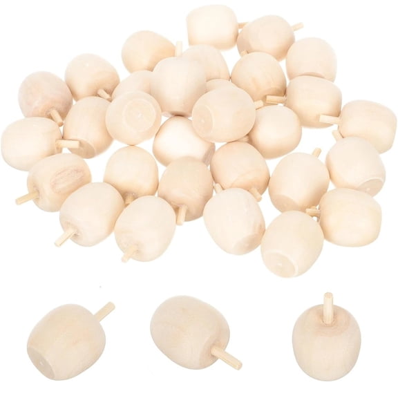 Kansholo Unfinished Paintable Mini Wooden Apple Ornaments, DIY Craft Supply For Valentine Dollhouse Decor, 30 Pcs, Natural Wood Color