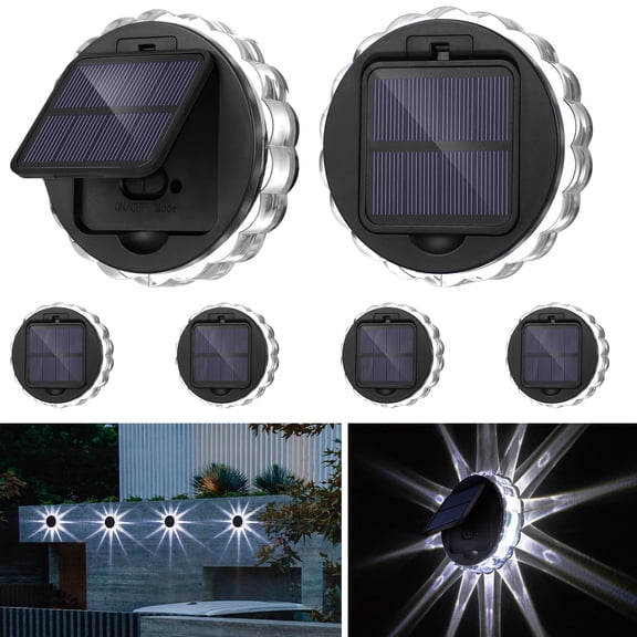 Kanstar 6-Pack Solar Deck Lights, Waterproof Outdoor LED Lighting for Backyard, Patio & Pathway Decor