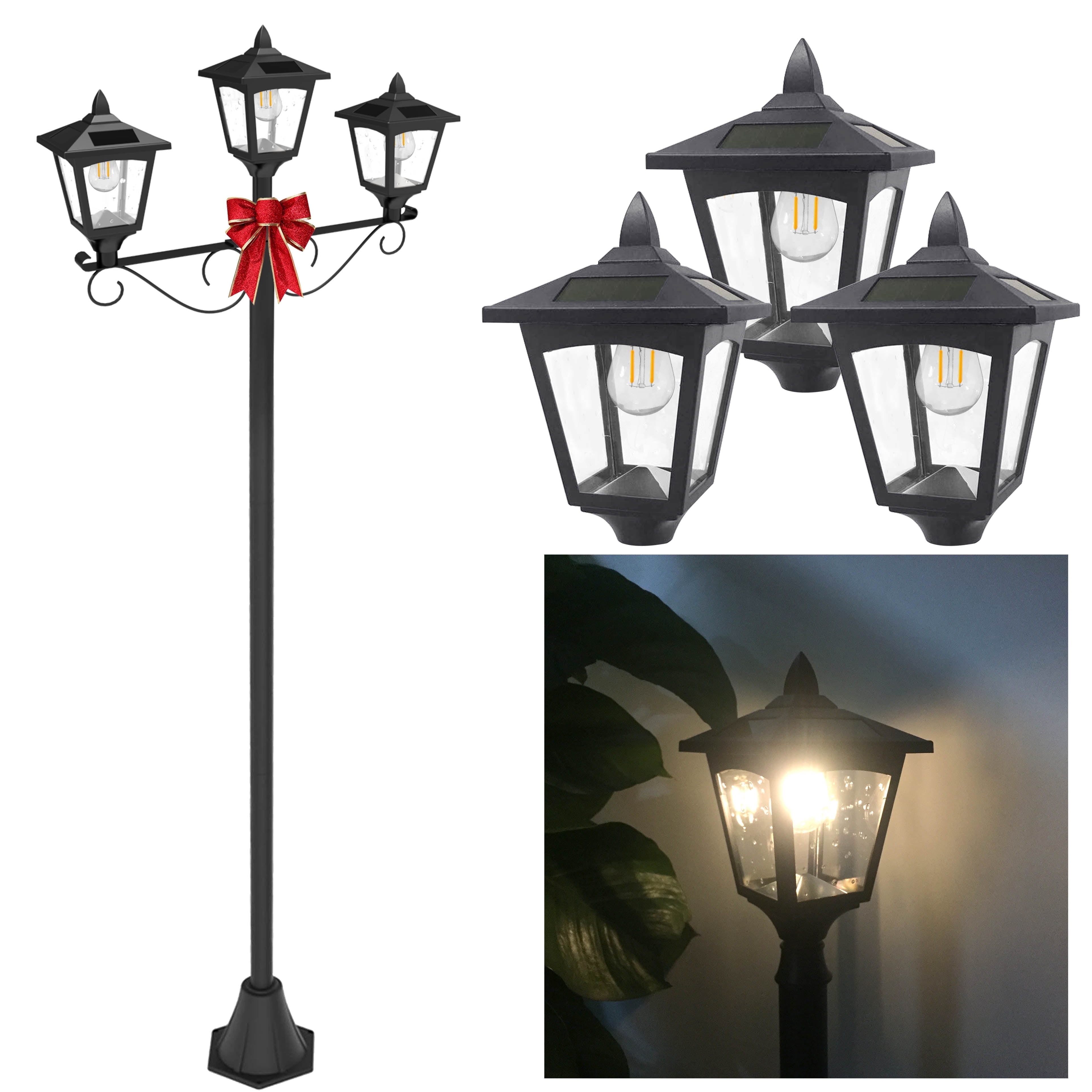 Kanstar 72" Adjustable Vintage Solar Christmas Lamp Post Light, Outdoor Garden & Lawn Patio Decor, Waterproof LED Easter Lighting
