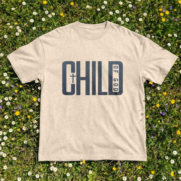 Kantaco Child Of God Christian T-Shirt, Faith Cross Graphic Tee, Religious Gift for Women