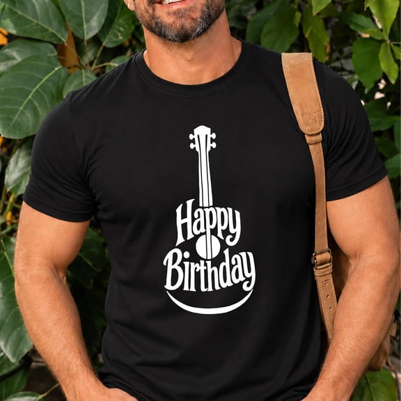 Kantaco Guitar Happy Birthday T-Shirt, Musical Graphic Tee for Guitar Players, Gift for Musician Music Lover