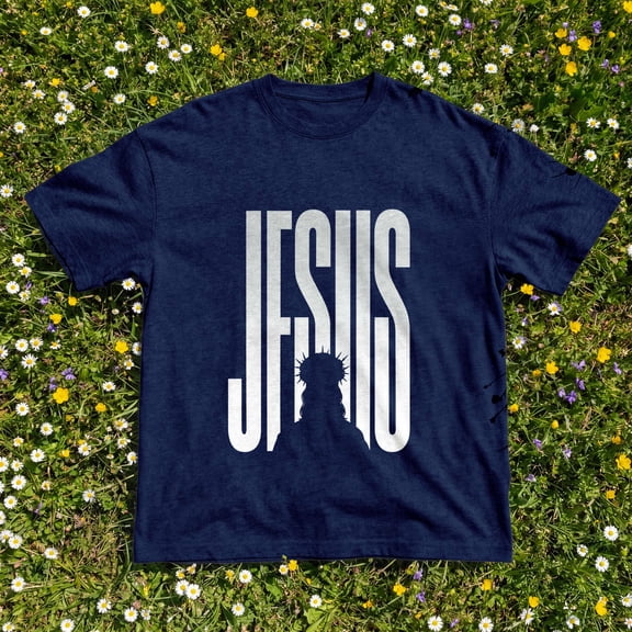 Kantaco Jesus Silhouette Faith Graphic T-Shirt, Christian Religious Apparel & Scripture Tee