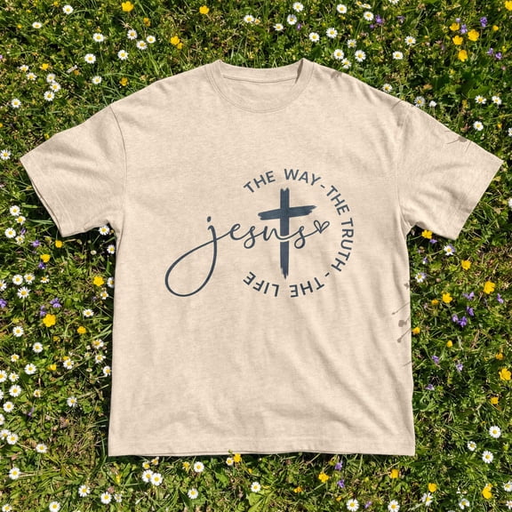 Kantaco Jesus The Way The Truth The Life T-Shirt, Christian Cross Scripture Faith Tee