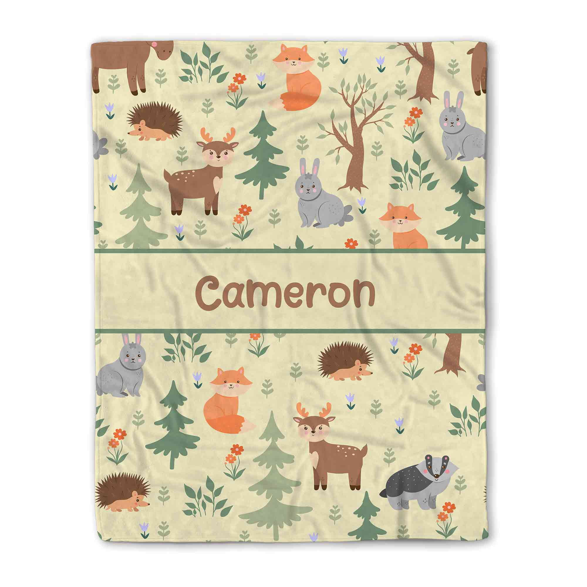 Fleece Blanket Personalized Woodland Baby Blankets Kantaco