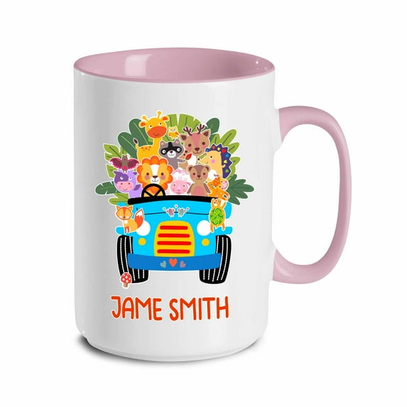 Kantaco Personalized Mugs With Names, Kids Mug, Baby Mug, Animal Mug, Woodland Baby Mug, Mugs For Kids, Gifts For Kids, Baby Gift