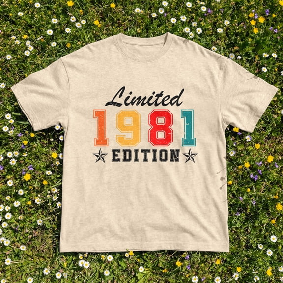 Kantaco Vintage 1981 Limited Edition T-Shirt, Retro Distressed Graphic Tee, 1981 Birthday Gift for Men and Women