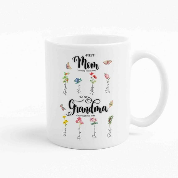 Kantapro Custom Birth Month Flower, Birthday Mug, Mothers Day Gift 11 Oz
