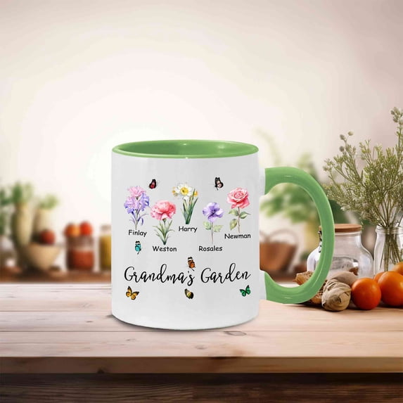 Kantapro Custom Birth Month Flower, Grandma's Garden, Mothers Day Mug 11oz