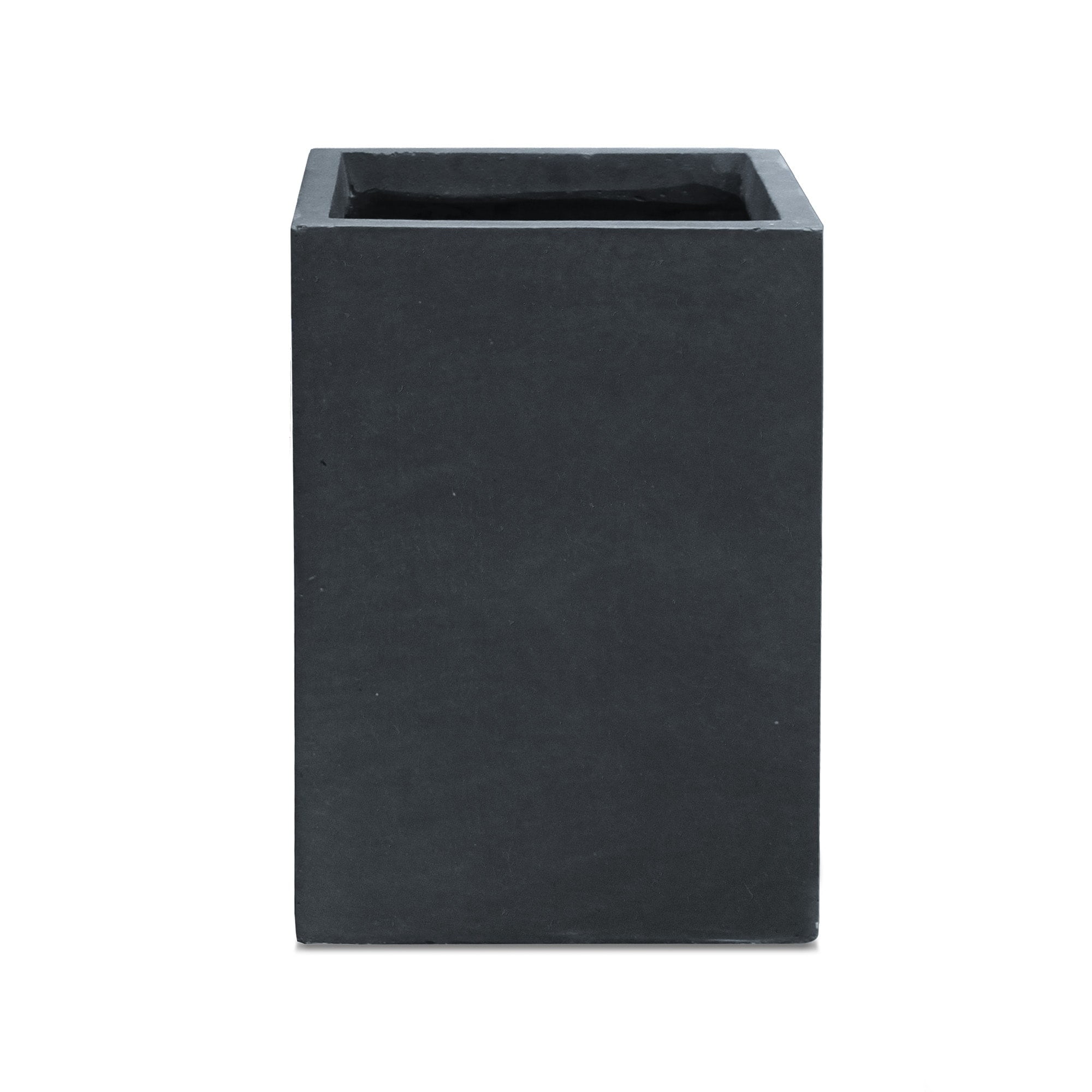 Charcoal Tall Rectangular Concrete Planter with Drainage Hole